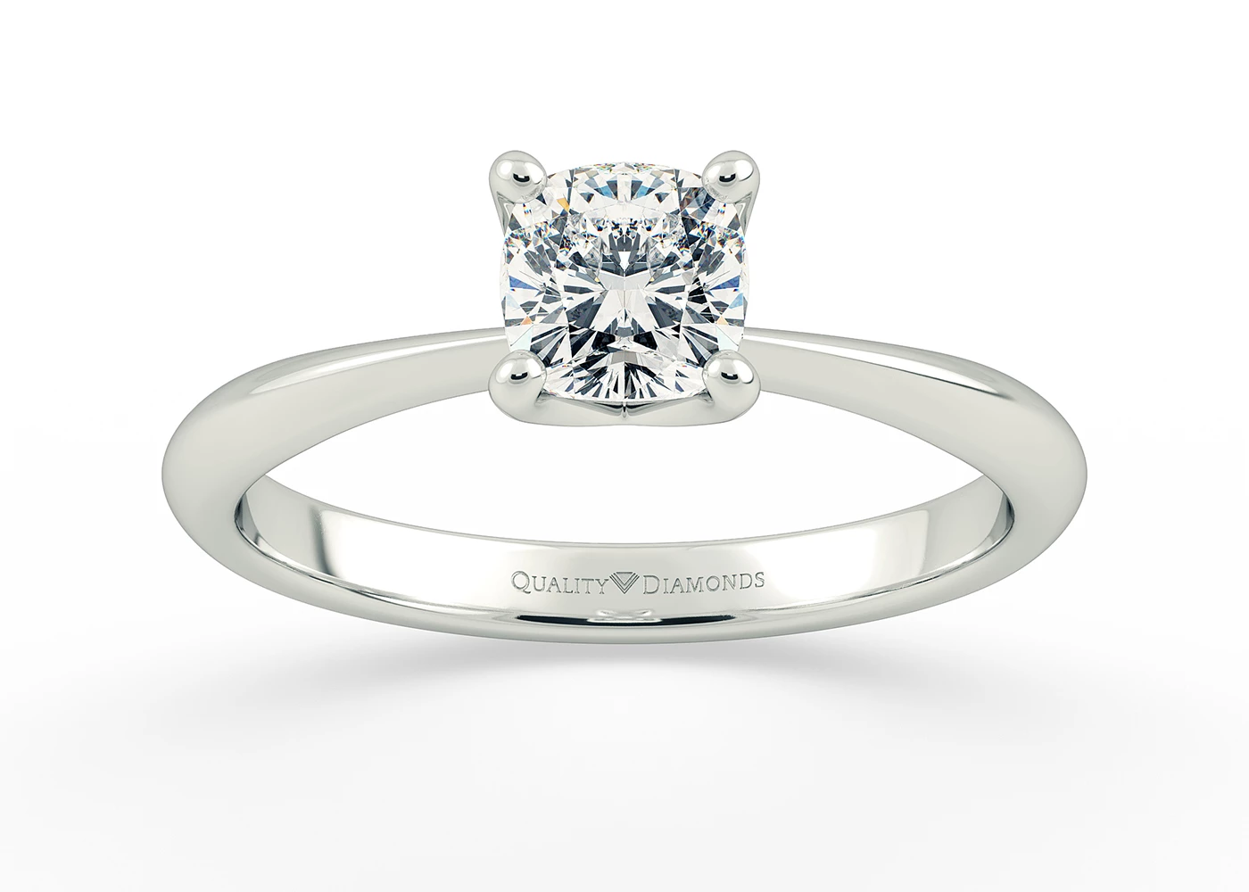Cushion Amorette Diamond Ring in Platinum