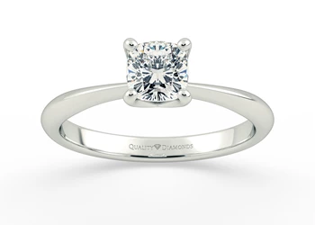 Cushion Amorette Diamond Ring in Platinum