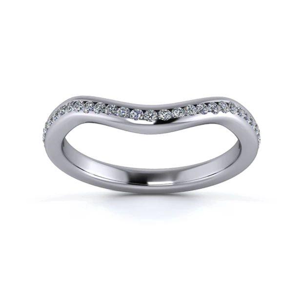 Platinum 2.2mm Dramatic Wave Full Channel Diamond Set Ring