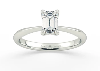 Emerald Amorette Diamond Ring in Platinum