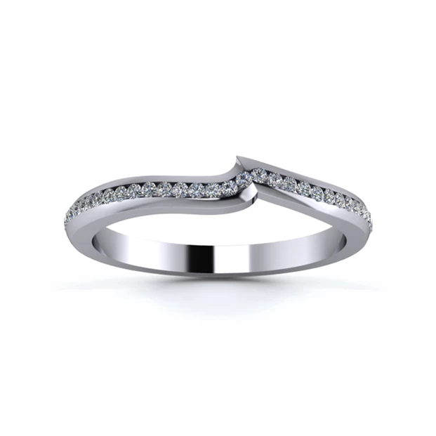 18K White Gold 2mm Fitted Full Channel Diamond Set Ring