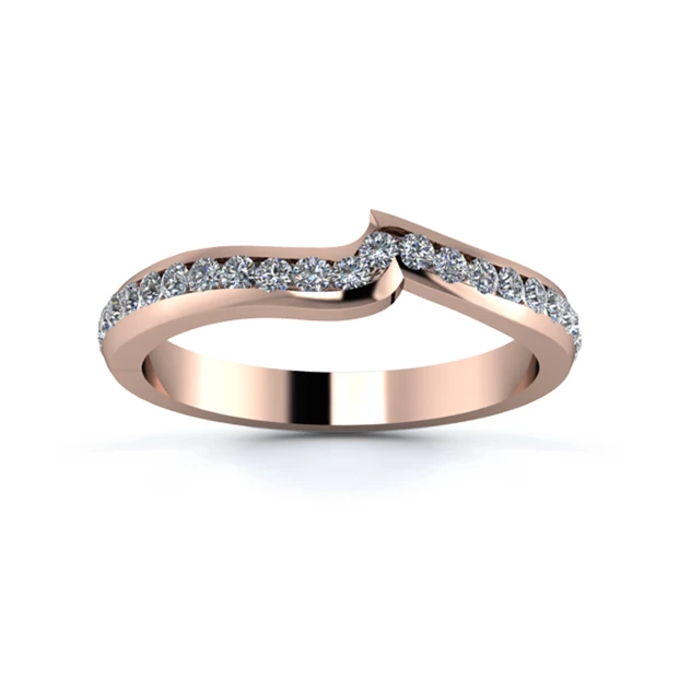 18K Rose Gold 2.5mm Fitted Full Channel Diamond Set Ring