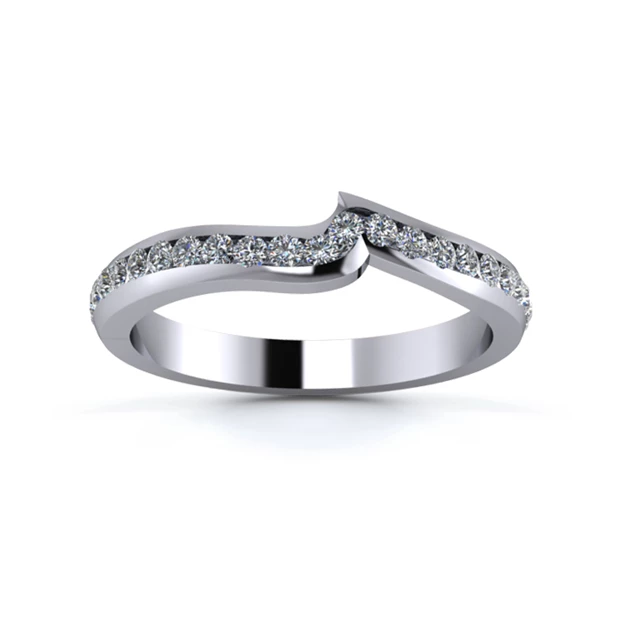 18K White Gold 2.5mm Fitted Full Channel Diamond Set Ring