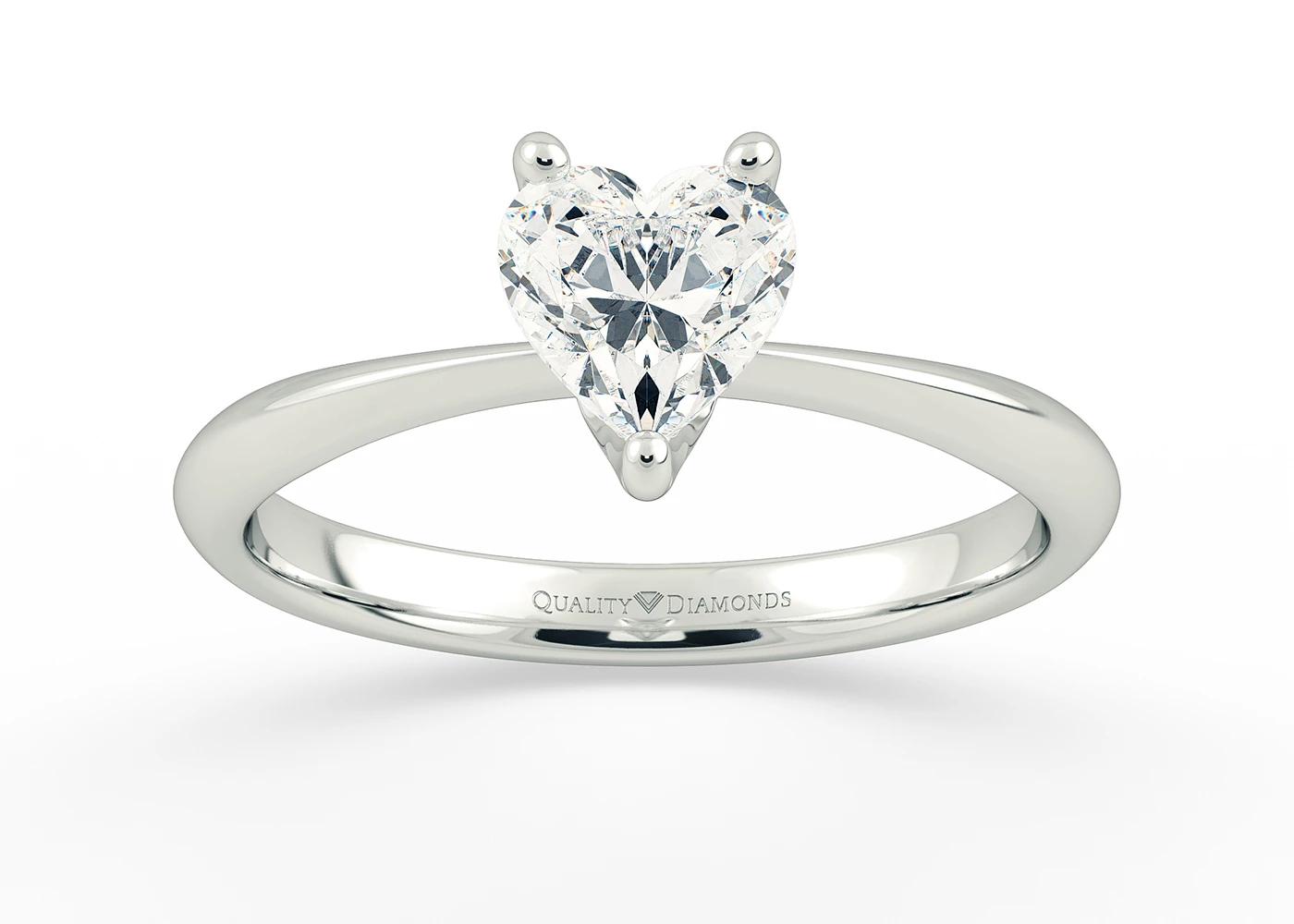 Heart Amorette Diamond Ring in Platinum