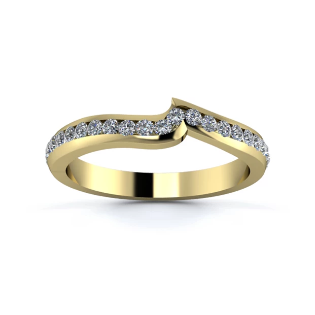 18K Yellow Gold 2.5mm Fitted Three Quarter Channel Diamond Set Ring