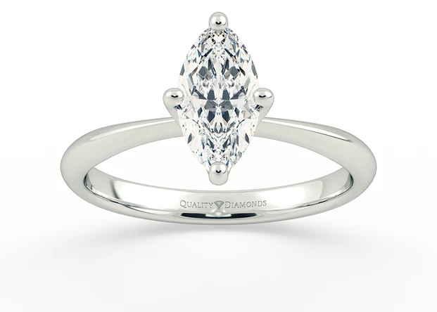 Two Carat Marquise Solitaire Diamond Engagement Ring in Platinum 950