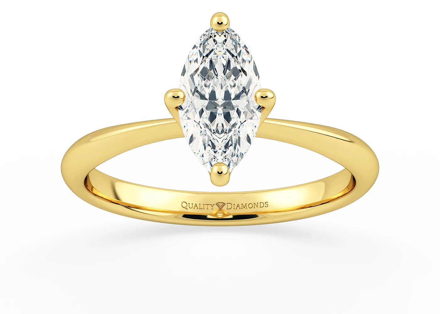 Marquise Amorette Diamond Ring in 18K Yellow Gold