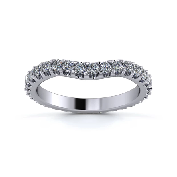 Platinum 2.5mm Gentle Wave Full Micro Diamond Set Ring