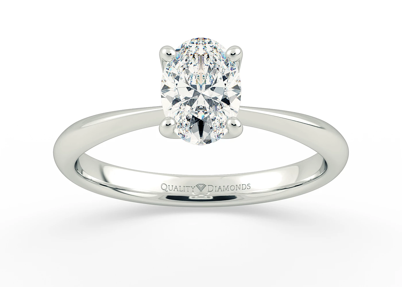 Oval Amorette Diamond Ring in Platinum
