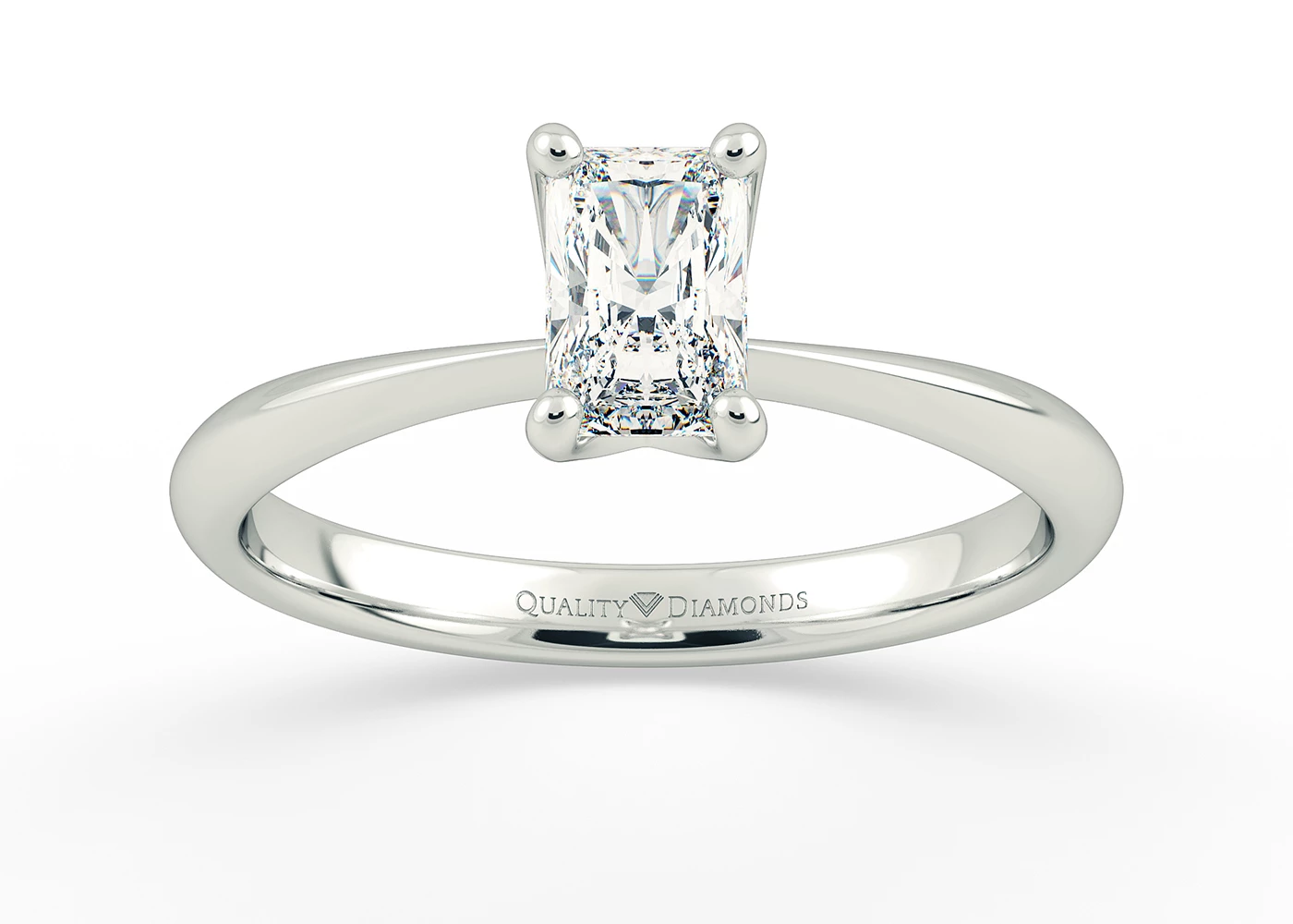 Radiant Amorette Diamond Ring in Platinum