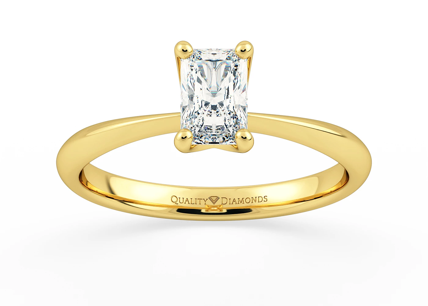 Radiant Amorette Diamond Ring in 18K Yellow Gold