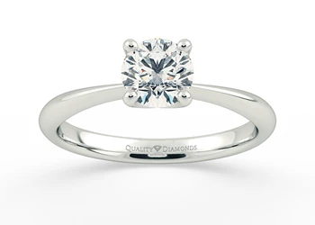 Half Carat Round Brilliant Solitaire Diamond Engagement Ring in Platinum 950