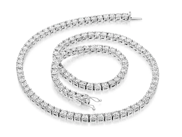 16ct Ettore Diamond Tennis Necklace in 18K White Gold