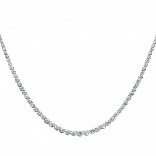 20ct Ettore Graduated Diamond Tennis Necklace in 18K White Gold