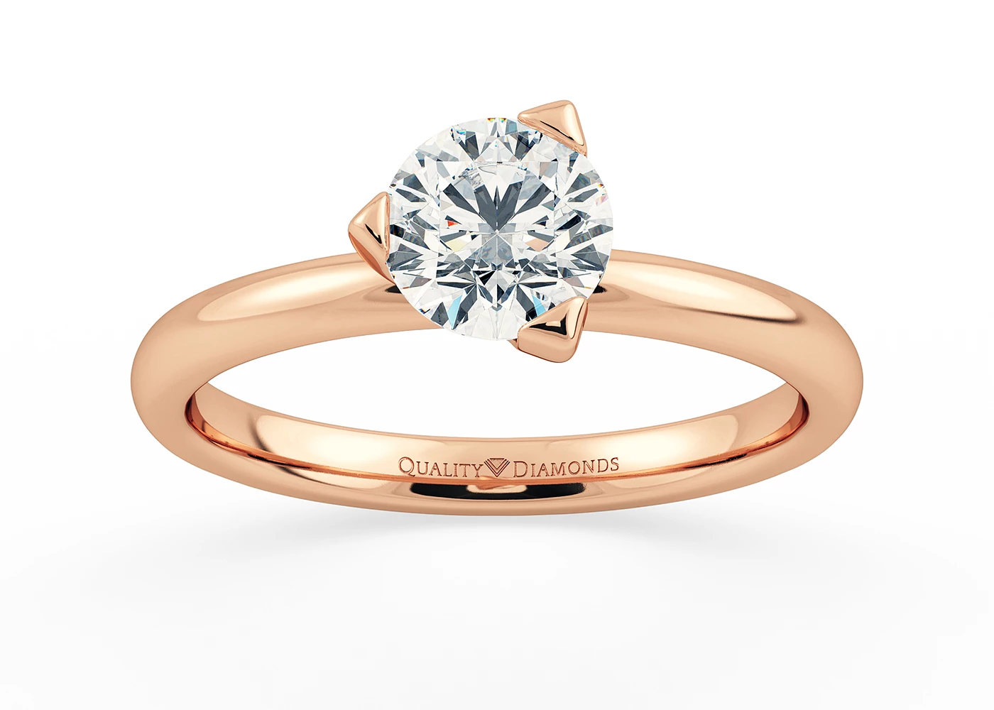 Round Brilliant Alegra Diamond Ring in 18K Rose Gold