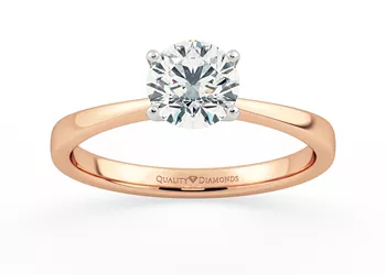 Round Brilliant Amabelle Diamond Ring in 18K Rose Gold