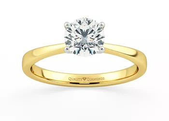 Round Brilliant Amabelle Diamond Ring in 18K Yellow Gold