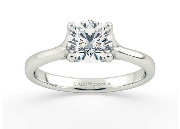 Round Brilliant Amada Diamond Ring in 18K White Gold