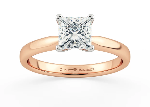 Princess Amia Diamond Ring in 9K Rose Gold