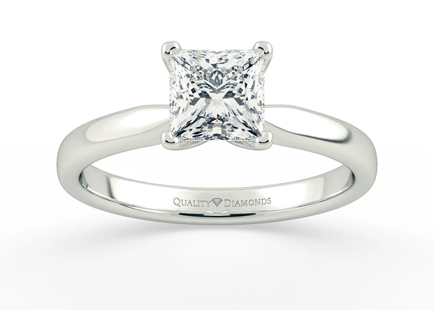 Princess Amia Diamond Ring in Palladium