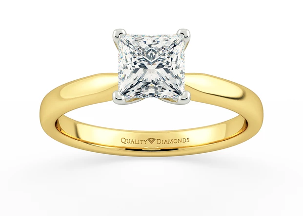 Princess Amia Diamond Ring in 18K Yellow Gold