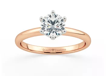 Round Brilliant Amore Diamond Ring in 18K Rose Gold