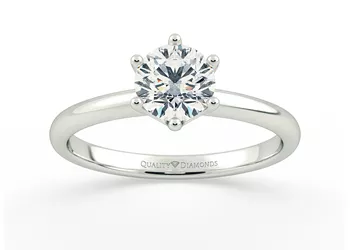 Round Brilliant Amore Diamond Ring in 18K White Gold