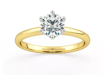 Round Brilliant Amore Diamond Ring in 18K Yellow Gold