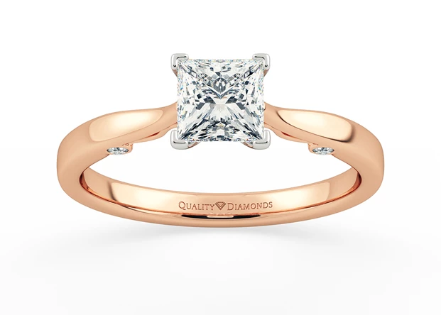 Princess Aracelli Diamond Ring in 9K Rose Gold