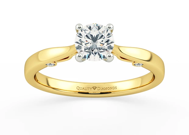 Round Brilliant Aracelli Diamond Ring in 18K Yellow Gold