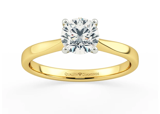 Round Brilliant Beau Diamond Ring in 9K Yellow Gold