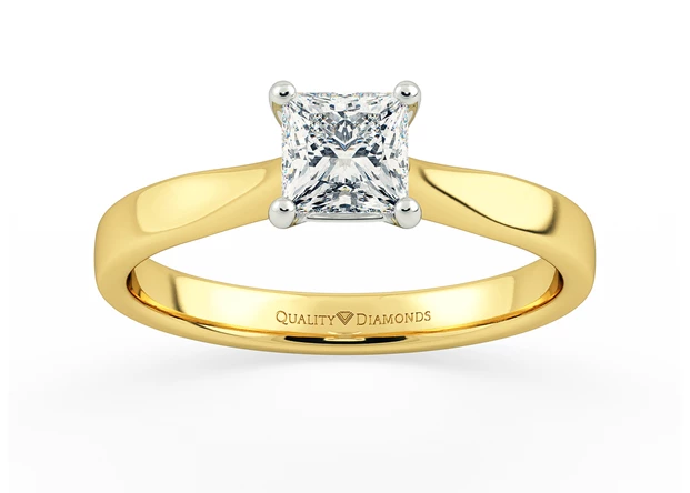 Princess Beau Diamond Ring in 9K Yellow Gold