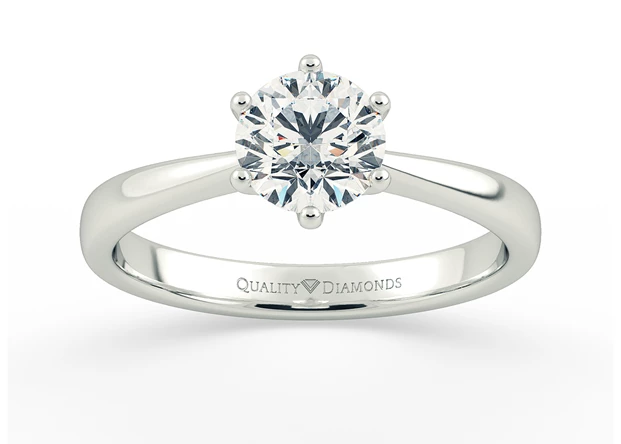 Round Brilliant Bellezza Diamond Ring in 18K White Gold