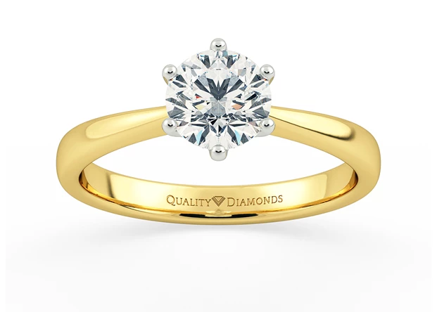 Round Brilliant Bellezza Diamond Ring in 18K Yellow Gold