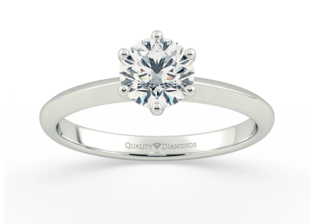 Round Brilliant Carella Diamond Ring in Palladium