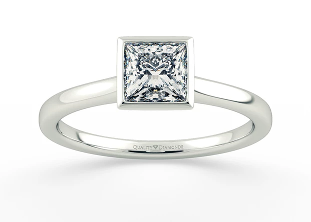 Princess Carina Diamond Ring in 18K White Gold