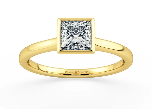 Princess Carina Diamond Ring in 18K Yellow Gold