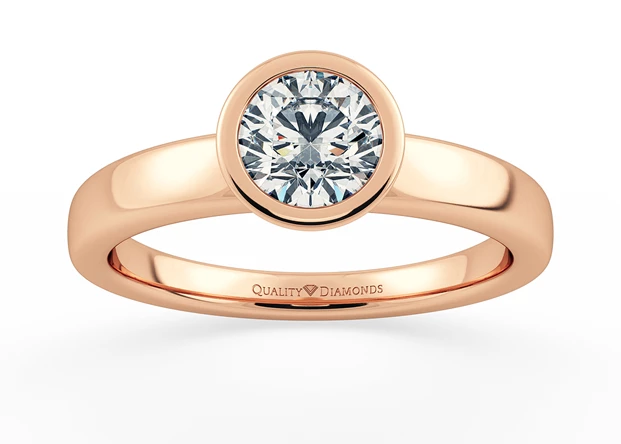 Round Brilliant Carina Diamond Ring in 18K Rose Gold