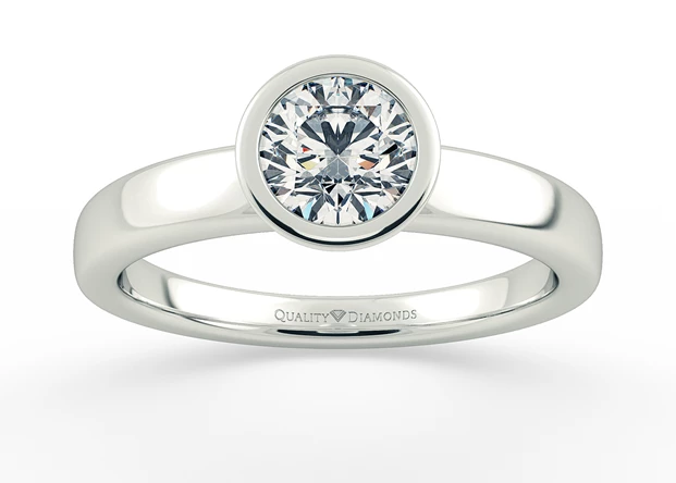 Round Brilliant Carina Diamond Ring in 18K White Gold