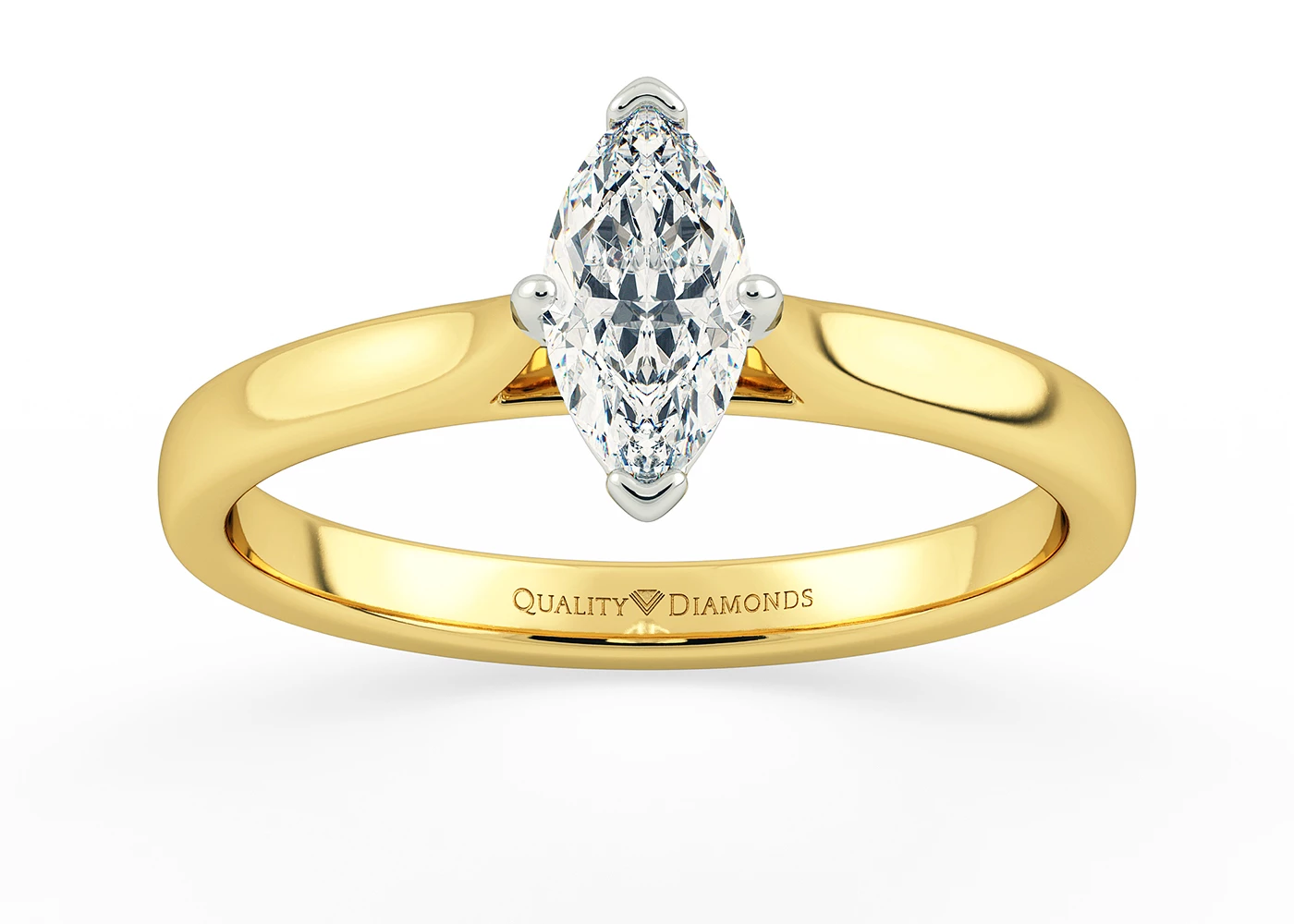 Marquise Clara Diamond Ring in 18K Yellow Gold