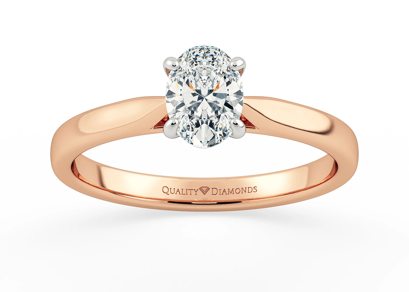 Oval Clara Diamond Ring in 18K Rose Gold