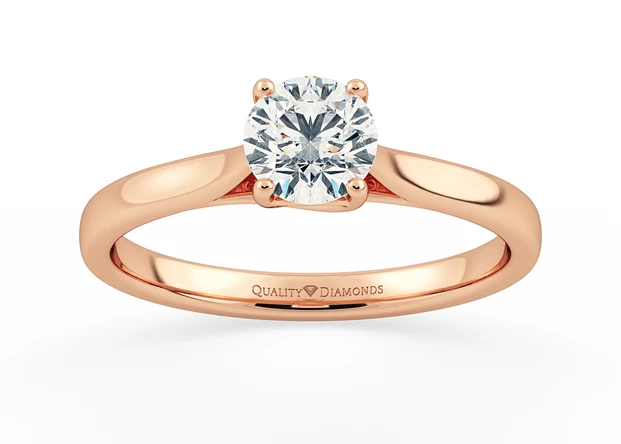 Round Brilliant Cuore Diamond Ring in 9K Rose Gold