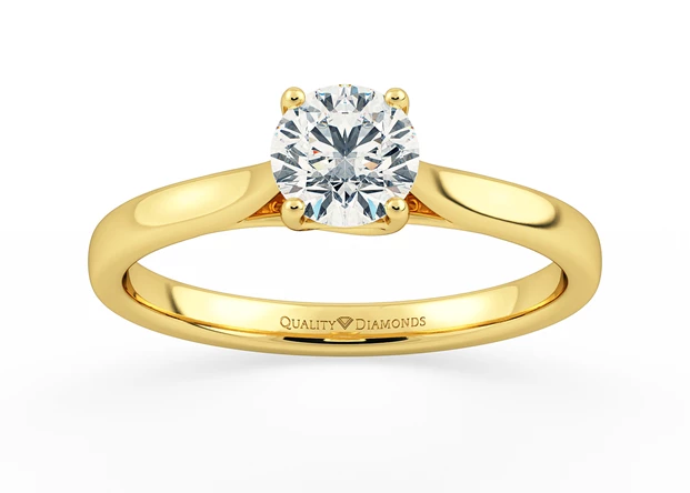 Round Brilliant Cuore Diamond Ring in 18K Yellow Gold