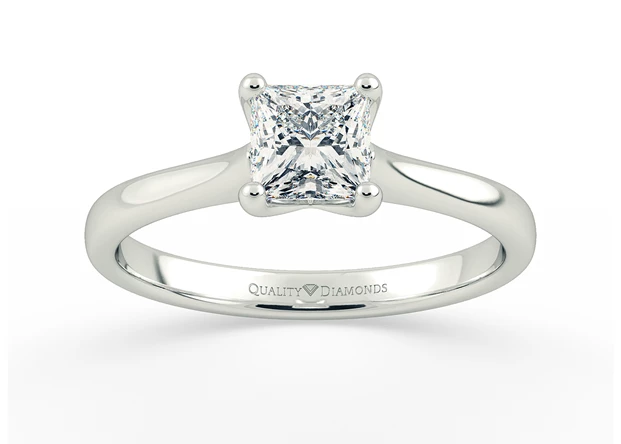 Princess Flor Diamond Ring in Palladium