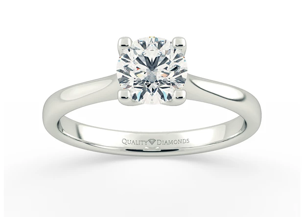 Round Brilliant Flor Diamond Ring in Palladium