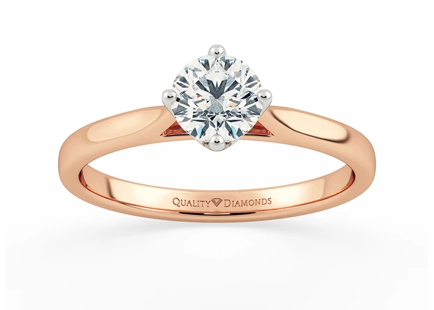 Round Brilliant Grazia Diamond Ring in 9K Rose Gold