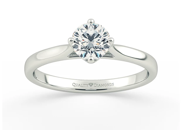 Round Brilliant Grazia Diamond Ring in 18K White Gold