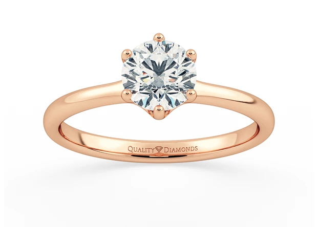 Round Brilliant Lita Diamond Ring in 18K Rose Gold