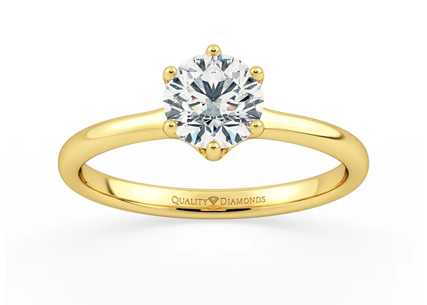 Round Brilliant Lita Diamond Ring in 18K Yellow Gold