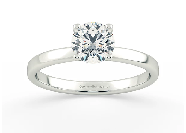 Round Brilliant Lusso Diamond Ring in 18K White Gold